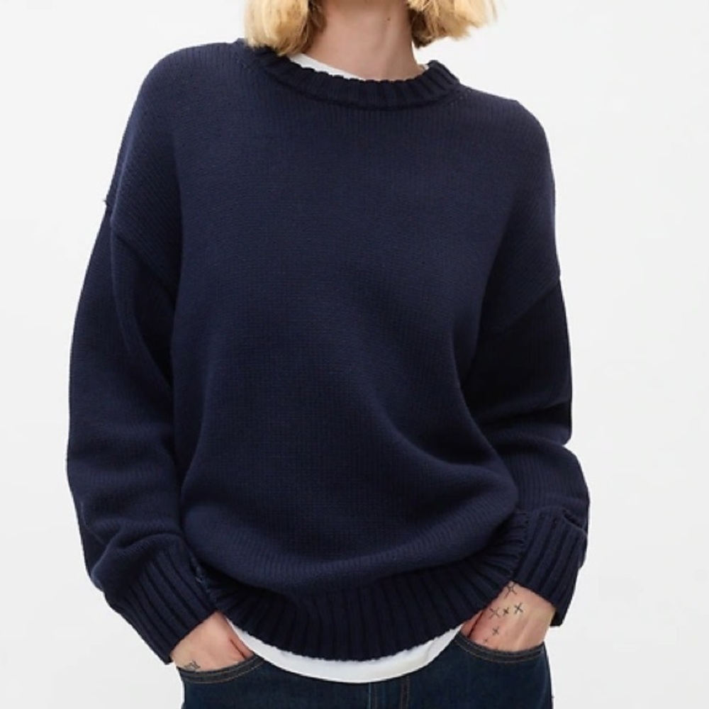 Philosophy Dark Blue Women's Crew Neck Sweater Size S